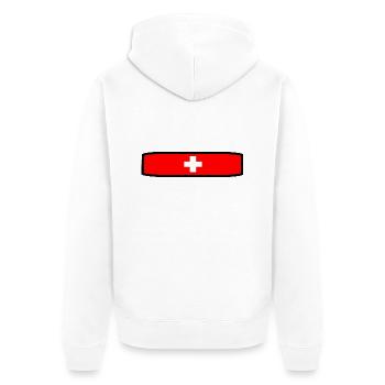 Schweizer Flagge - Unisex Premium Bio Zip Hoodie - Weiß - Hinten - Thijin (182cm)
