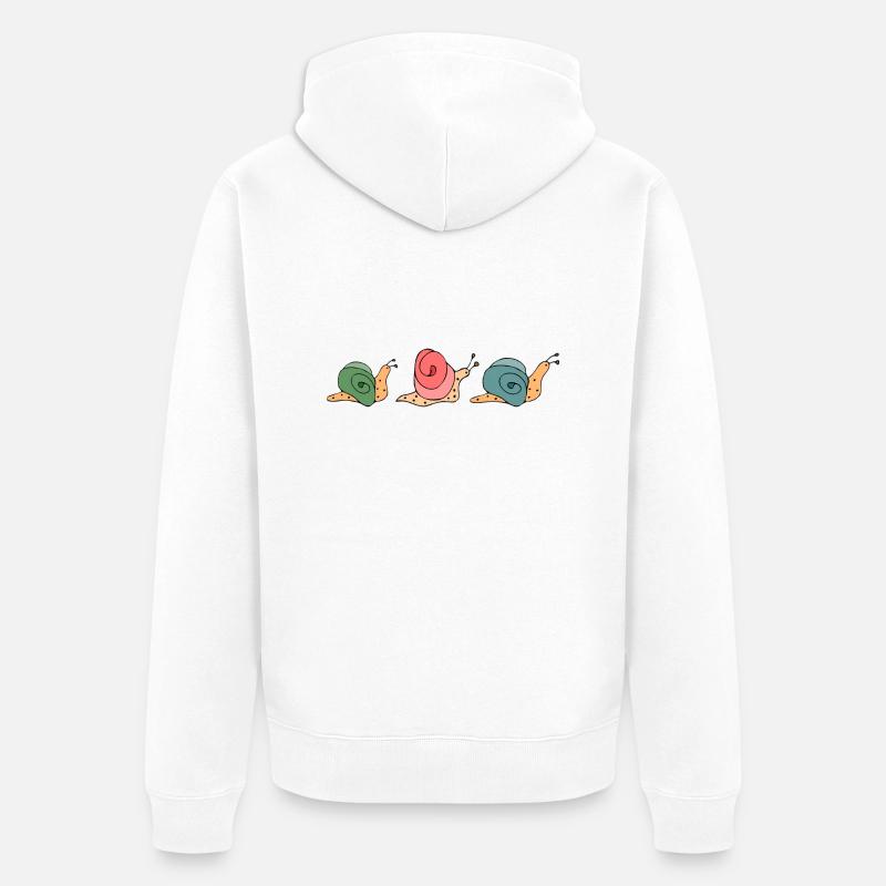 Escargots - Veste à capuche bio Premium Unisexe - blanc