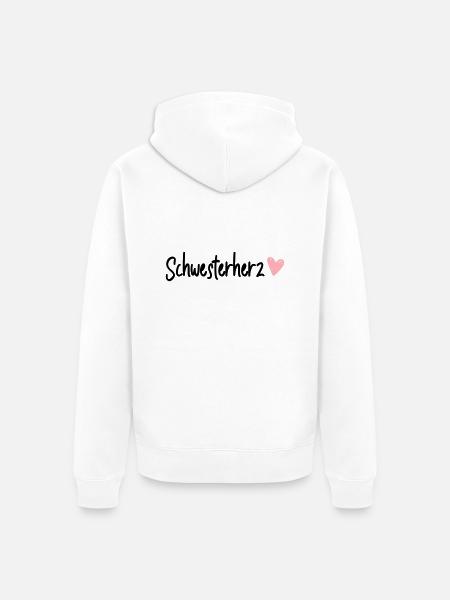 schwesterherz - Unisex Premium Bio Zip Hoodie - Weiß