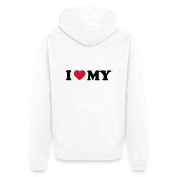 i_love_my_2_color - Veste à capuche bio Premium Unisexe - blanc - Dos - Thijin (182cm)
