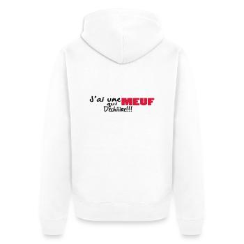 J'ai unE MEUF qui dchiire - Veste à capuche bio Premium Unisexe - blanc - Dos - Thijin (182cm)
