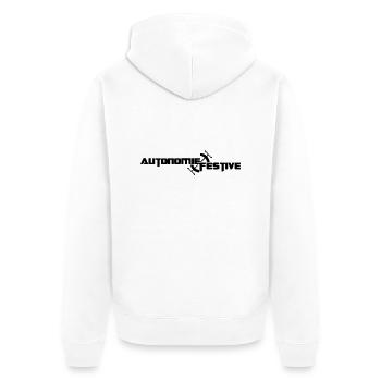 autonomie festive - Veste à capuche bio Premium Unisexe - blanc - Dos - Thijin (182cm)