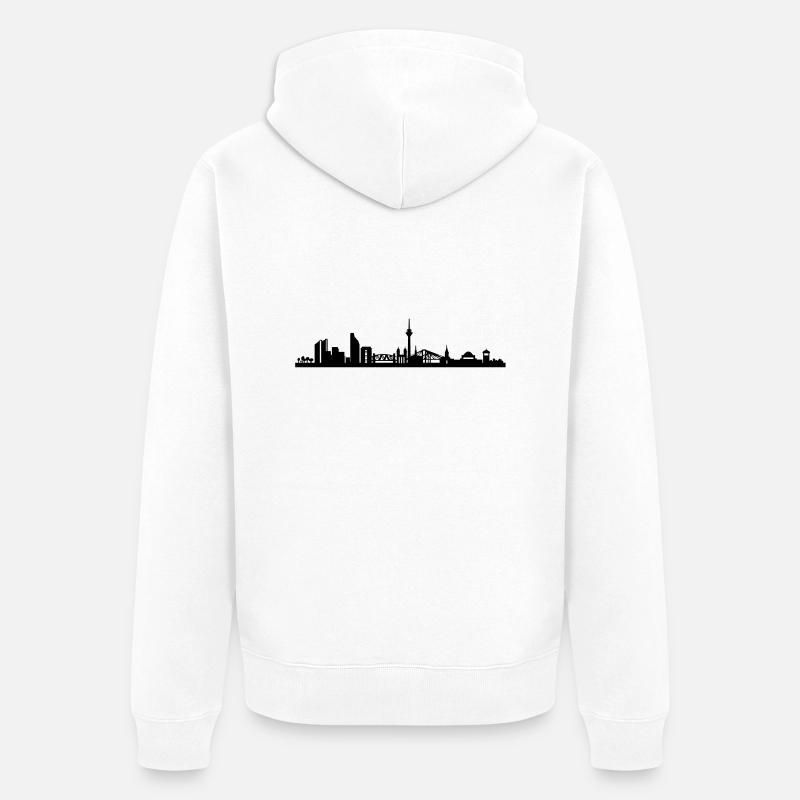 Skyline Düsseldorf - Unisex Premium Bio Zip Hoodie - Weiß