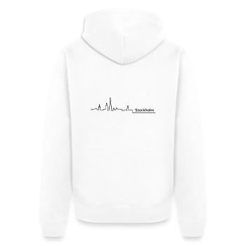 stockholm skyline - Unisex Premium Bio Zip Hoodie - Weiß - Hinten - Thijin (182cm)