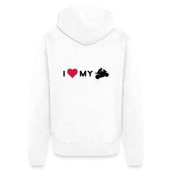 J'aime mon vélo - Veste à capuche bio Premium Unisexe - blanc - Dos - Thijin (182cm)