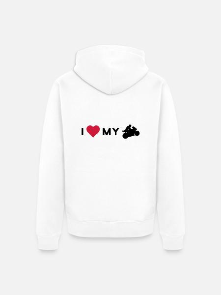 J'aime mon vélo - Veste à capuche bio Premium Unisexe - blanc