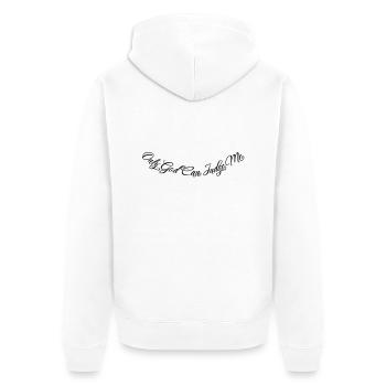 Only God Can Judge Me - Unisex Premium Organic Zip Hoodie - white - Back - Thijin (182cm)