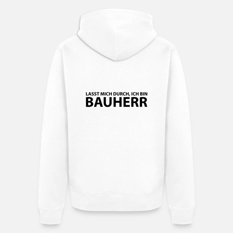 bauherr - Unisex Premium Bio Zip Hoodie - Weiß