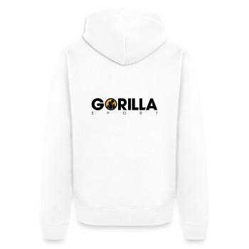 Gorilla Sport - Unisex Premium Bio Zip Hoodie - Weiß - Hinten - Thijin (182cm)