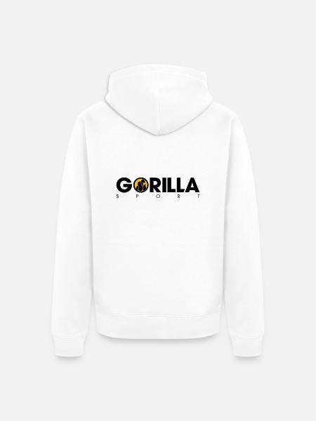 Gorilla Sport - Unisex Premium Bio Zip Hoodie - Weiß