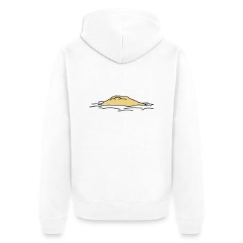 Island - Unisex Premium Organic Zip Hoodie - white - Back - Thijin (182cm)
