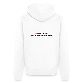Feuerwehrmann - Unisex Premium Bio Zip Hoodie - Weiß - Hinten - Thijin (182cm)
