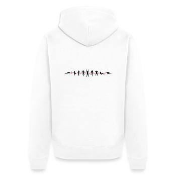 Sport - Gruppe Fitness Puls - Unisex Premium Bio Zip Hoodie - Weiß - Hinten - Thijin (182cm)