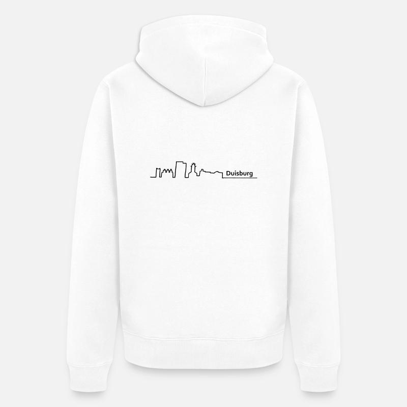 Duisburg horizon - Veste à capuche bio Premium Unisexe - blanc