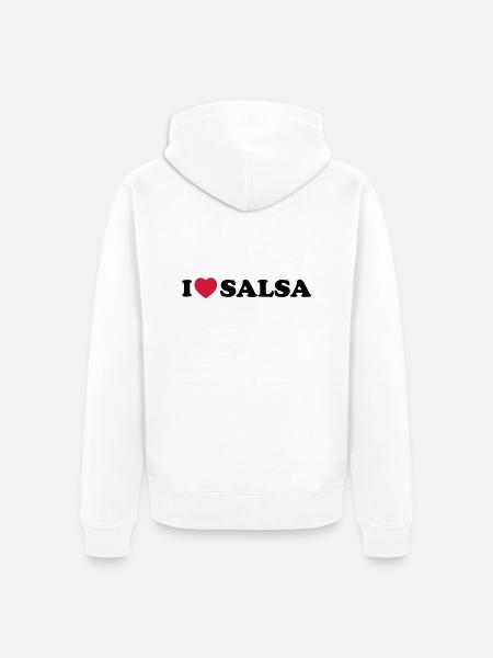 I love salsa - Unisex Premium Organic Zip Hoodie - white