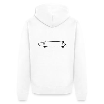 Longboard,longboarder,longboard, planche à roulett - Veste à capuche bio Premium Unisexe - blanc - Dos - Thijin (182cm)