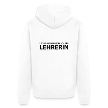 lehrerin - Unisex Premium Bio Zip Hoodie - Weiß - Hinten - Thijin (182cm)