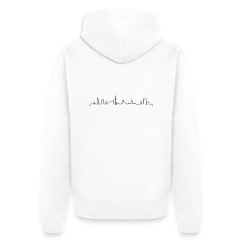 Skyline Hamburg - Unisex Premium Bio Zip Hoodie - Weiß - Hinten - Thijin (182cm)
