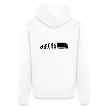 LKW - Unisex Premium Bio Zip Hoodie - Weiß - Hinten - Thijin (182cm)