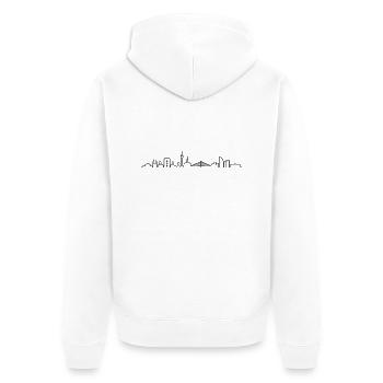 Skyline Düsseldorf - Unisex Premium Bio Zip Hoodie - Weiß - Hinten - Thijin (182cm)