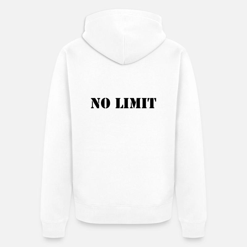 no_limit_01 - Unisex Premium Bio Zip Hoodie - Weiß