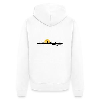 Skyline - Sachsen Bundesland - Unisex Premium Bio Zip Hoodie - Weiß - Hinten - Thijin (182cm)