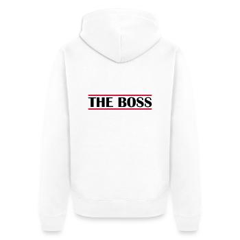 Logo The Boss - Unisex Premium Organic Zip Hoodie - white - Back - Thijin (182cm)