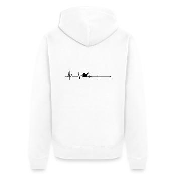 Snail Heartbeat Snails - Unisex Premium Organic Zip Hoodie - white - Back - Thijin (182cm)