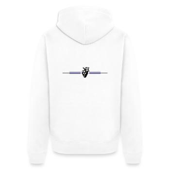 Weintrauben Symbol - Unisex Premium Bio Zip Hoodie - Weiß - Hinten - Thijin (182cm)