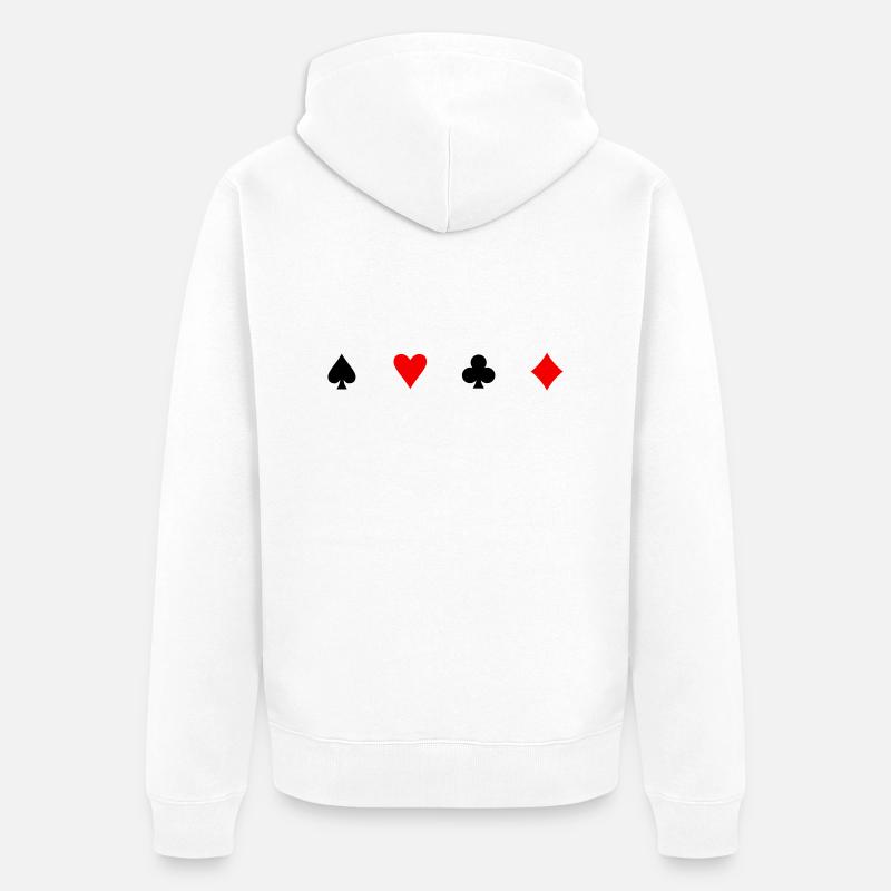 karten symbole - Unisex Premium Bio Zip Hoodie - Weiß