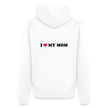I Love My Mom - Unisex Premium Bio Zip Hoodie - Weiß - Hinten - Thijin (182cm)