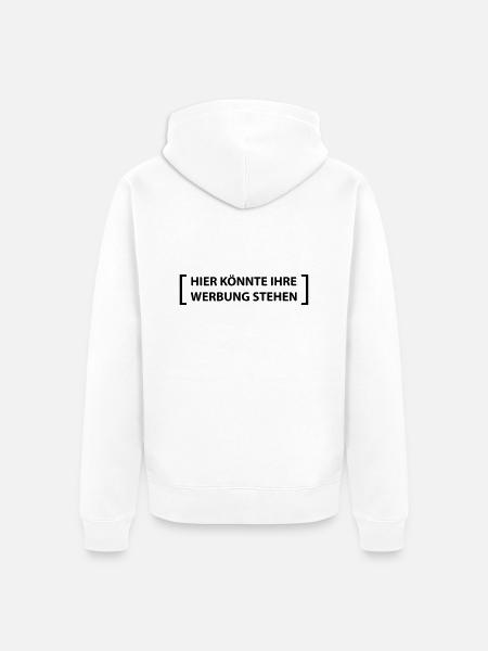 Hier könnte ihre Werbung - Unisex Premium Bio Zip Hoodie - Weiß