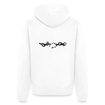Broken Chain - Unisex Premium Organic Zip Hoodie - white - Back - Thijin (182cm)