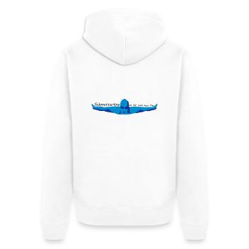 Schmetterling - kein Tier - Unisex Premium Bio Zip Hoodie - Weiß - Hinten - Thijin (182cm)