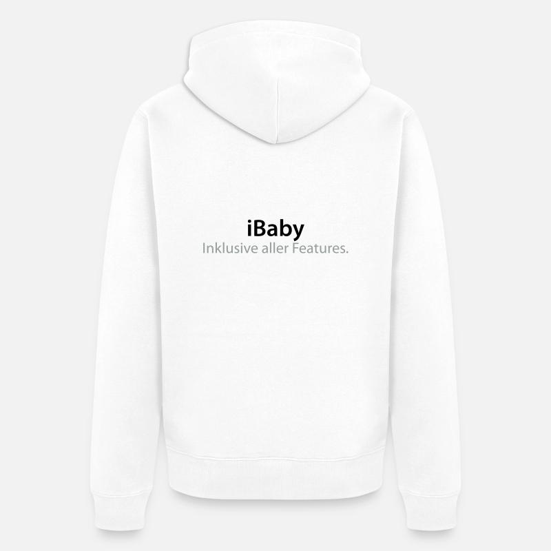 ibaby - Veste à capuche bio Premium Unisexe - blanc