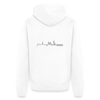 schwerin skyline - Unisex Premium Bio Zip Hoodie - Weiß - Hinten - Thijin (182cm)