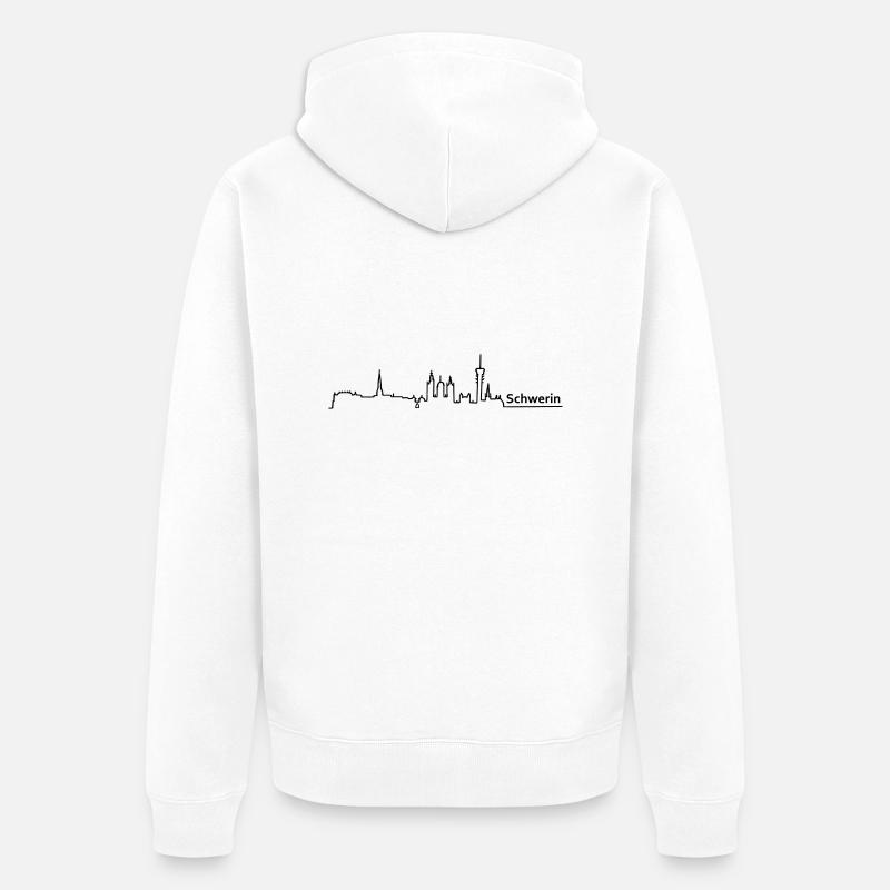 Schwerin horizon - Veste à capuche bio Premium Unisexe - blanc
