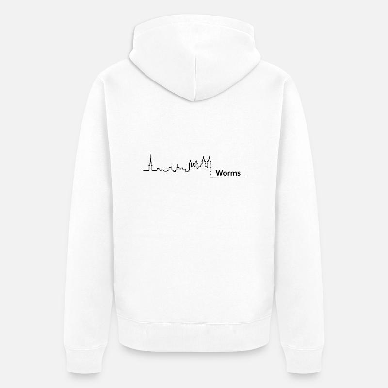 vers l'horizon - Veste à capuche bio Premium Unisexe - blanc