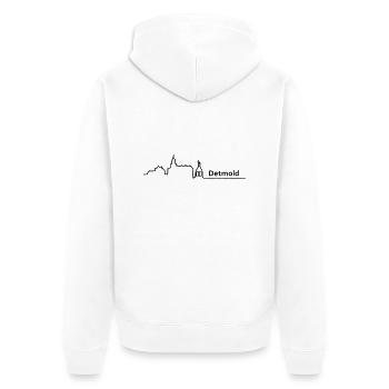 detmold skyline - Unisex Premium Bio Zip Hoodie - Weiß - Hinten - Thijin (182cm)