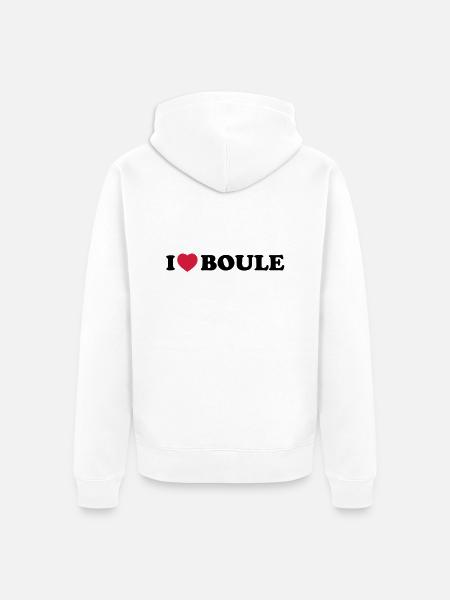 I love boule - Unisex Premium Bio Zip Hoodie - Weiß