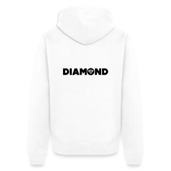 diamond - Unisex Premium Bio Zip Hoodie - Weiß - Hinten - Thijin (182cm)