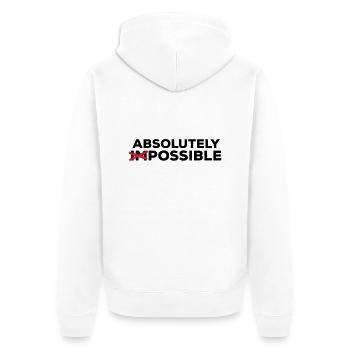 absolutely possible möglich Ausweg Lösung Optimist - Unisex Premium Bio Zip Hoodie - Weiß - Hinten - Thijin (182cm)