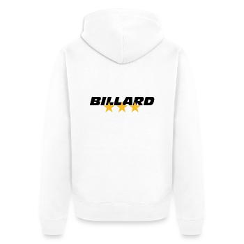 Billard - Unisex Premium Bio Zip Hoodie - Weiß - Hinten - Thijin (182cm)