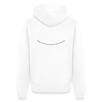 Dashed Curved Line - Unisex Premium Organic Zip Hoodie - white - Back - Thijin (182cm)