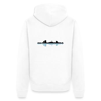 Skyline - Bonn - Unisex Premium Bio Zip Hoodie - Weiß - Hinten - Thijin (182cm)
