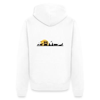Landschaft - Schweden, Norwegen - Unisex Premium Bio Zip Hoodie - Weiß - Hinten - Thijin (182cm)