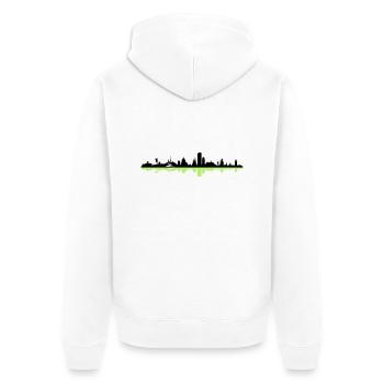 Skyline - Thüringen - Unisex Premium Bio Zip Hoodie - Weiß - Hinten - Thijin (182cm)
