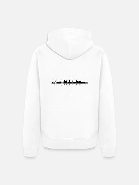 Skyline - Hamburg - Unisex Premium Bio Zip Hoodie - Weiß