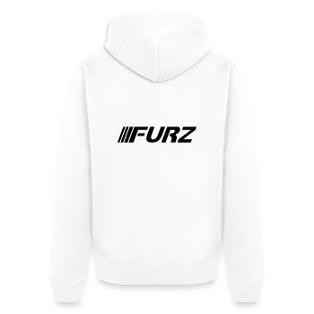 furz - Unisex Premium Bio Zip Hoodie - Weiß - Hinten - Thijin (182cm)