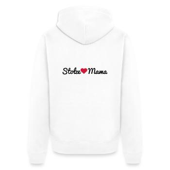 Stolze Mama - Unisex Premium Bio Zip Hoodie - Weiß - Hinten - Thijin (182cm)